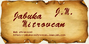 Jabuka Mitrovčan vizit kartica